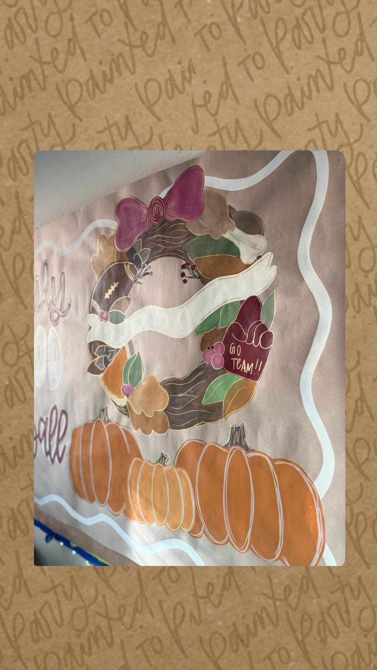 Holiday Banner Custom Hand Painted Sign Poster Christmas Thanksgiving Party Butcher Paper Decor