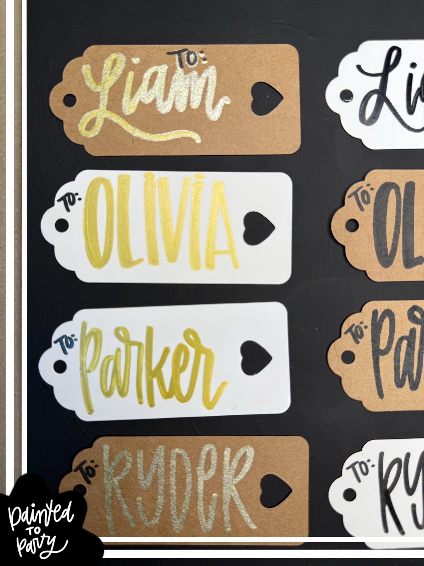 Custom Hand-Written Gift Tags — Personalized Name Tags for Gifts, Stockings & Party Favors