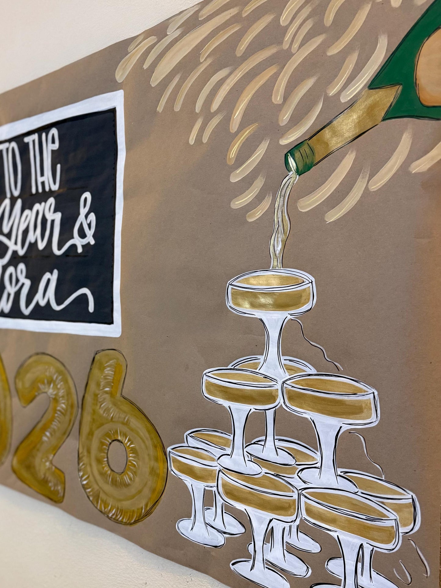 Custom Banner Painted Butcher Kraft Paper Sign Personalized Party Decor Happy Birthday