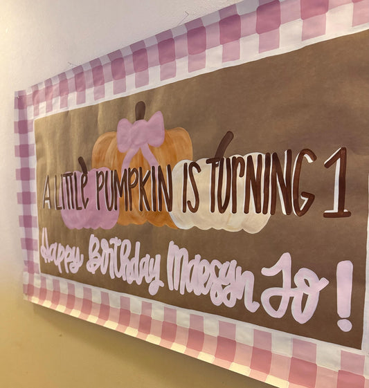 Baby Shower Banner: Custom Party Decor, Kraft Paper Hand Painted