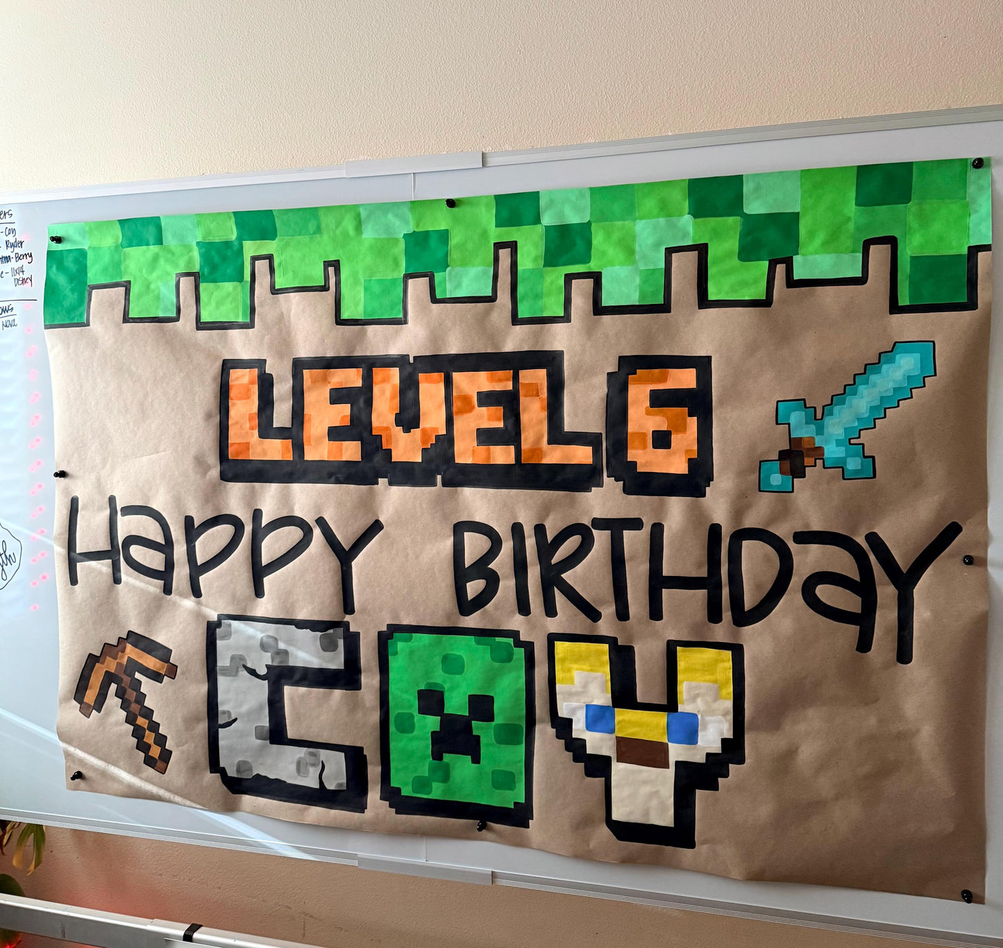 Birthday Banner Custom Hand Painted Kraft Paper Party Decor