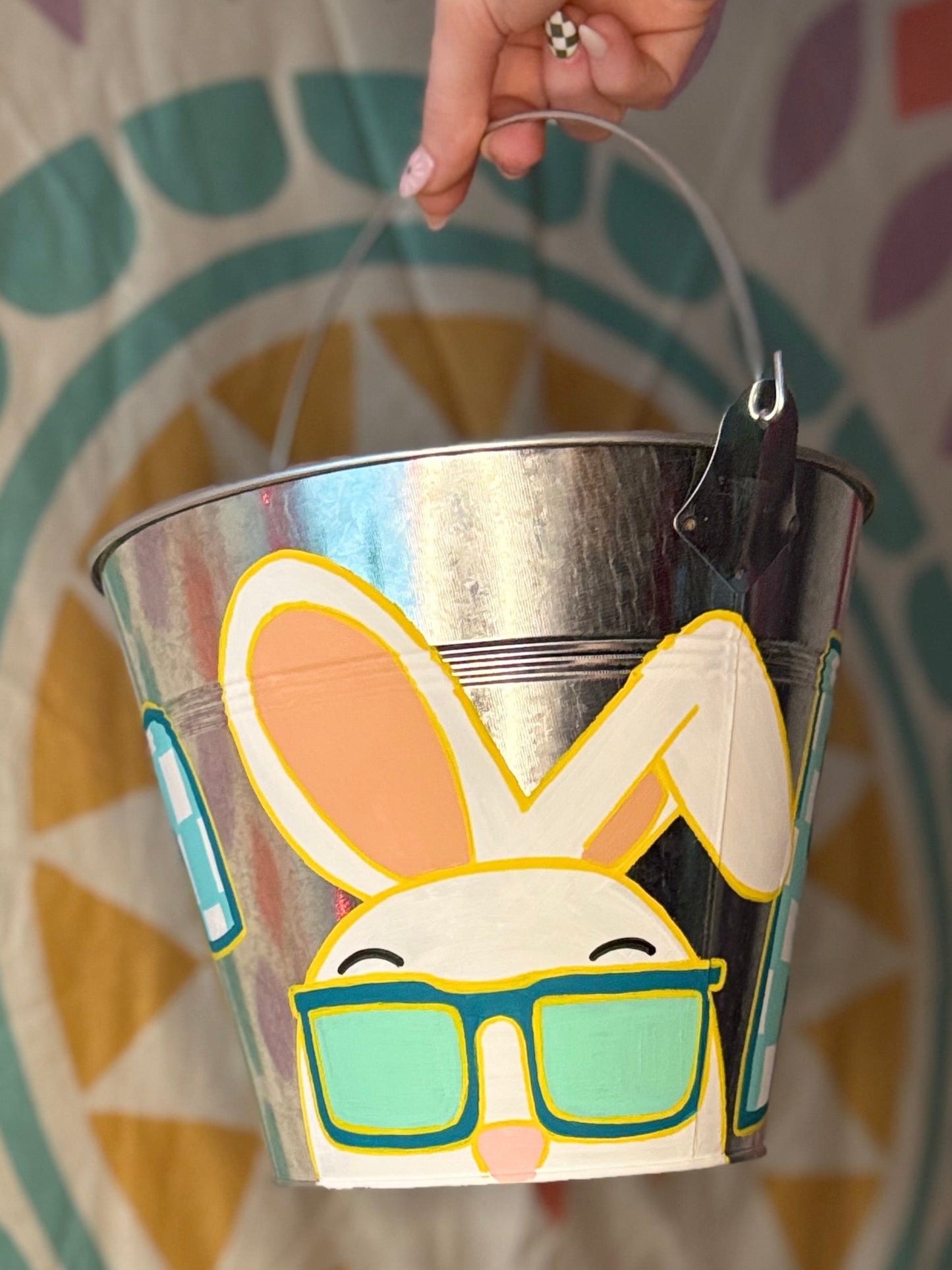 Easter Bucket Hand Painted
