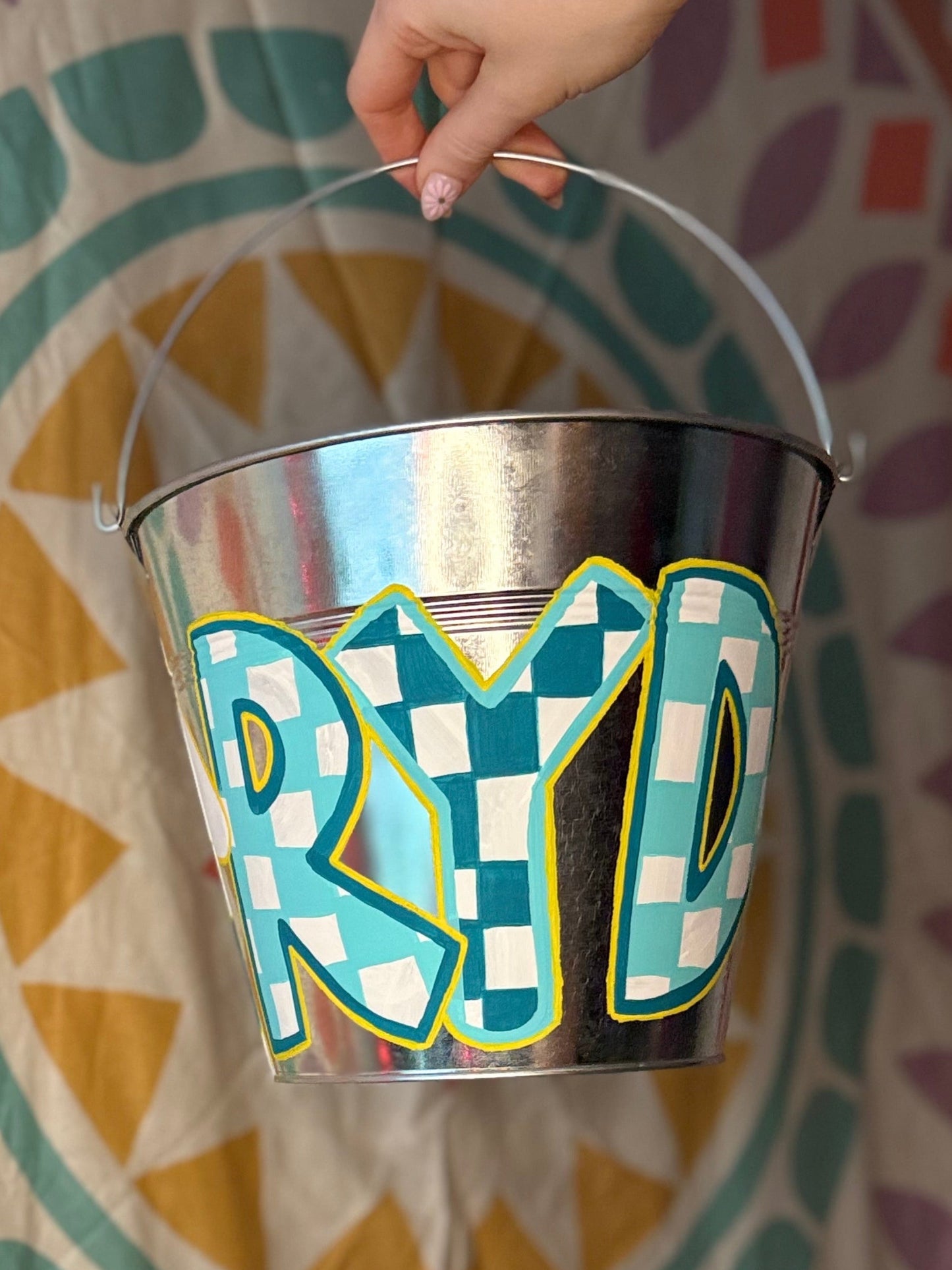 Easter Bucket Hand Painted