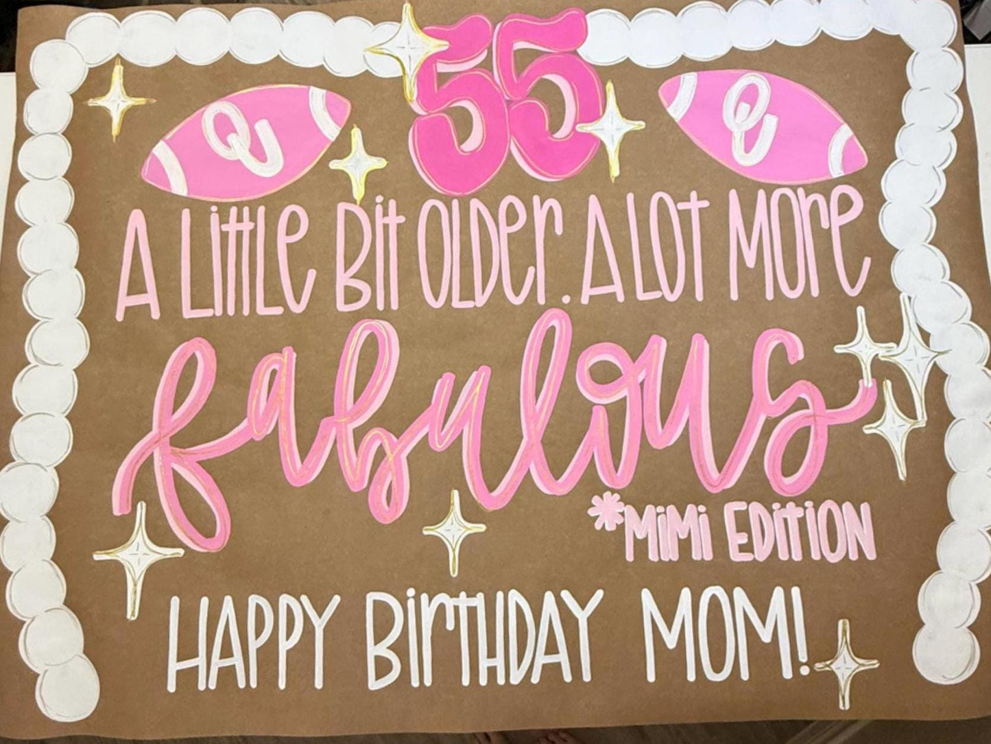 Custom Birthday Banner Painted Thick Paper: Tropical Theme Party Decor