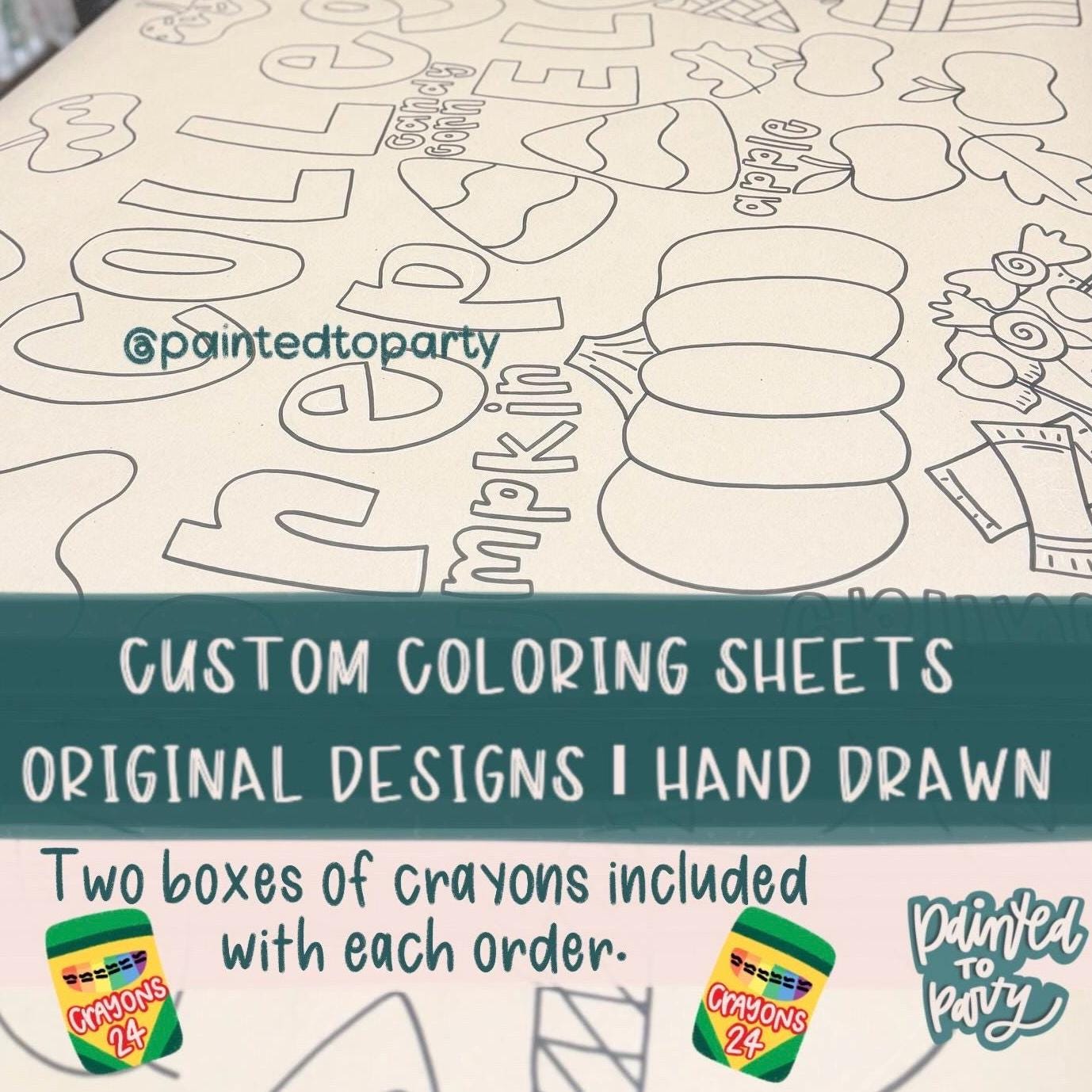 Custom Coloring Sheet Giant Coloring Sheet Event Activity Banner Butcher Paper Coloring Book