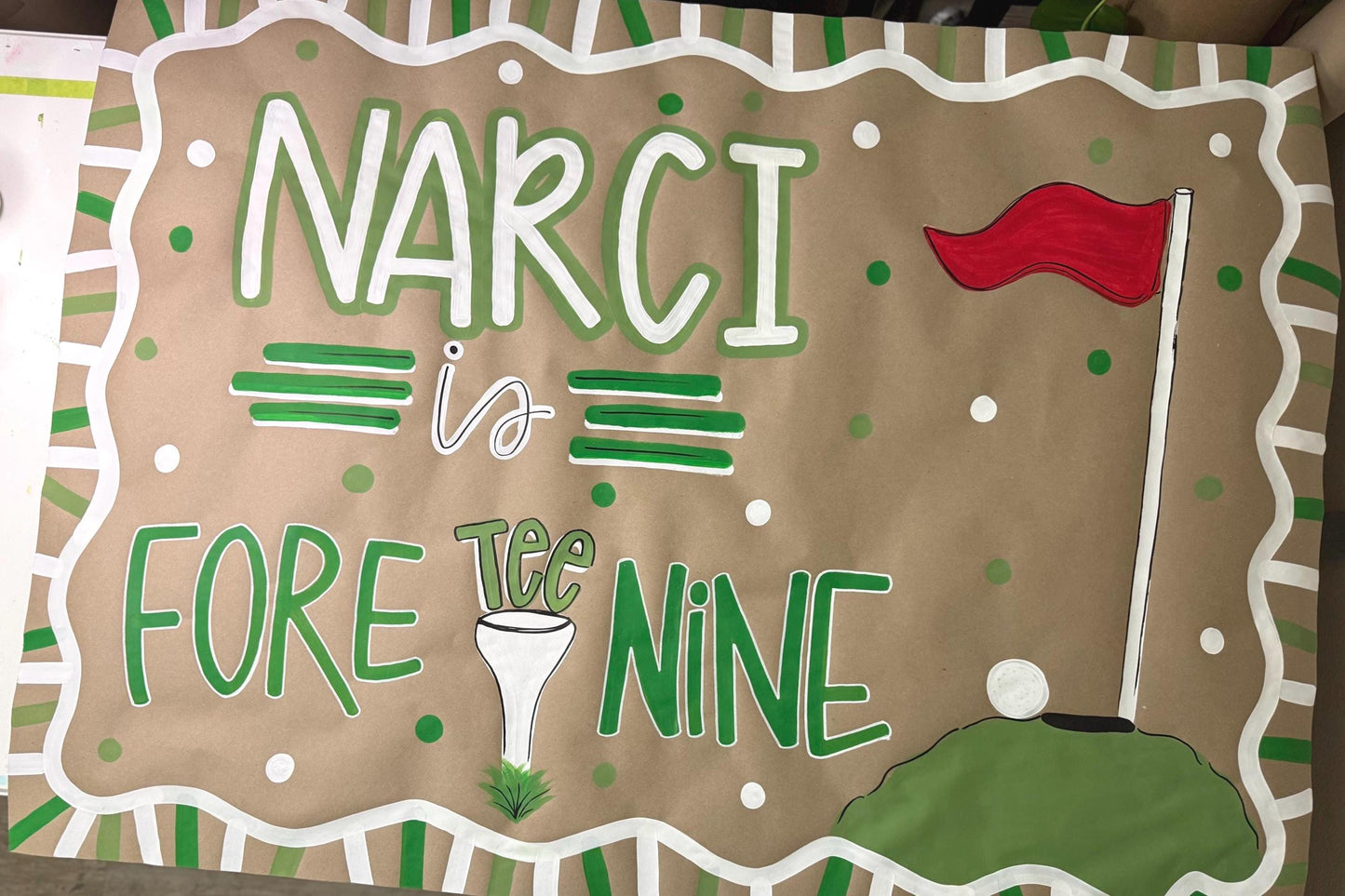 Custom Banner Birthday Sign Poster Hand Painted Party Personalized Butcher Paper Decor