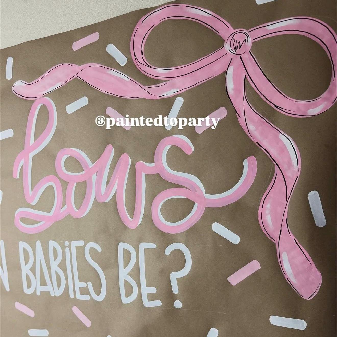 Custom Banner Gender Reveal Hand Painted Party Decor Sign Poster