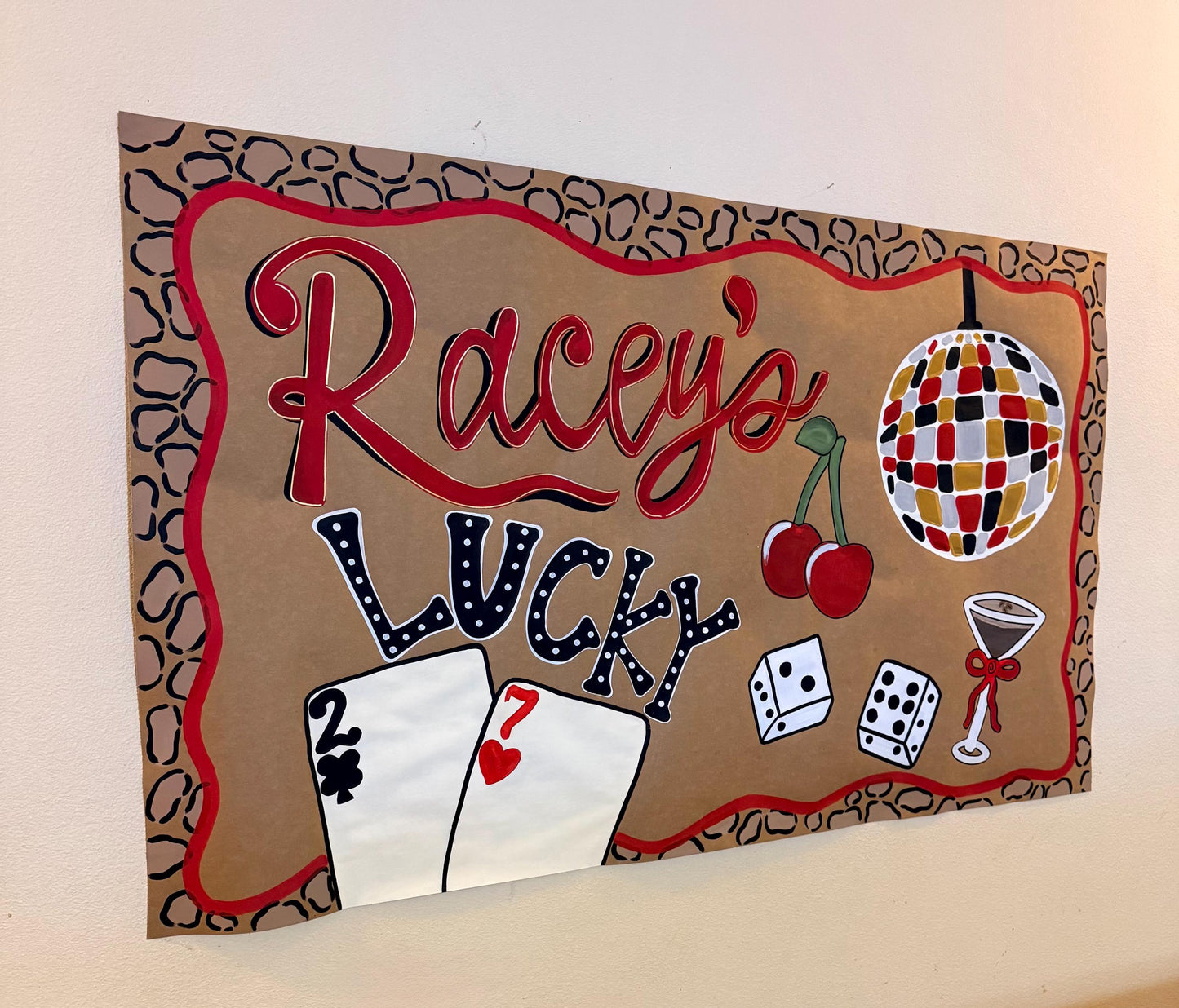 Birthday Banner Custom Hand Painted Kraft Butcher Paper Sign Personalized Party Decor