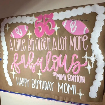 Birthday Banner Custom Hand Painted Kraft Butcher Paper Sign Personalized Party Decor