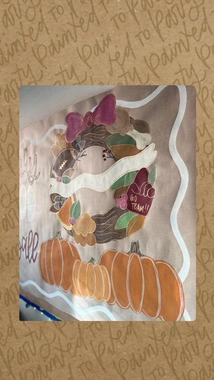 Holiday Banner Custom Hand Painted Sign Poster Christmas Thanksgiving Party Butcher Paper Decor