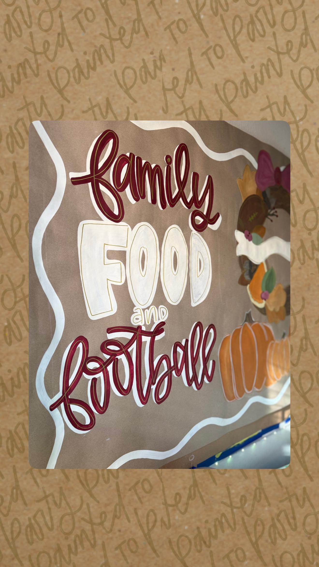 Holiday Banner Custom Hand Painted Sign Poster Christmas Thanksgiving Party Butcher Paper Decor