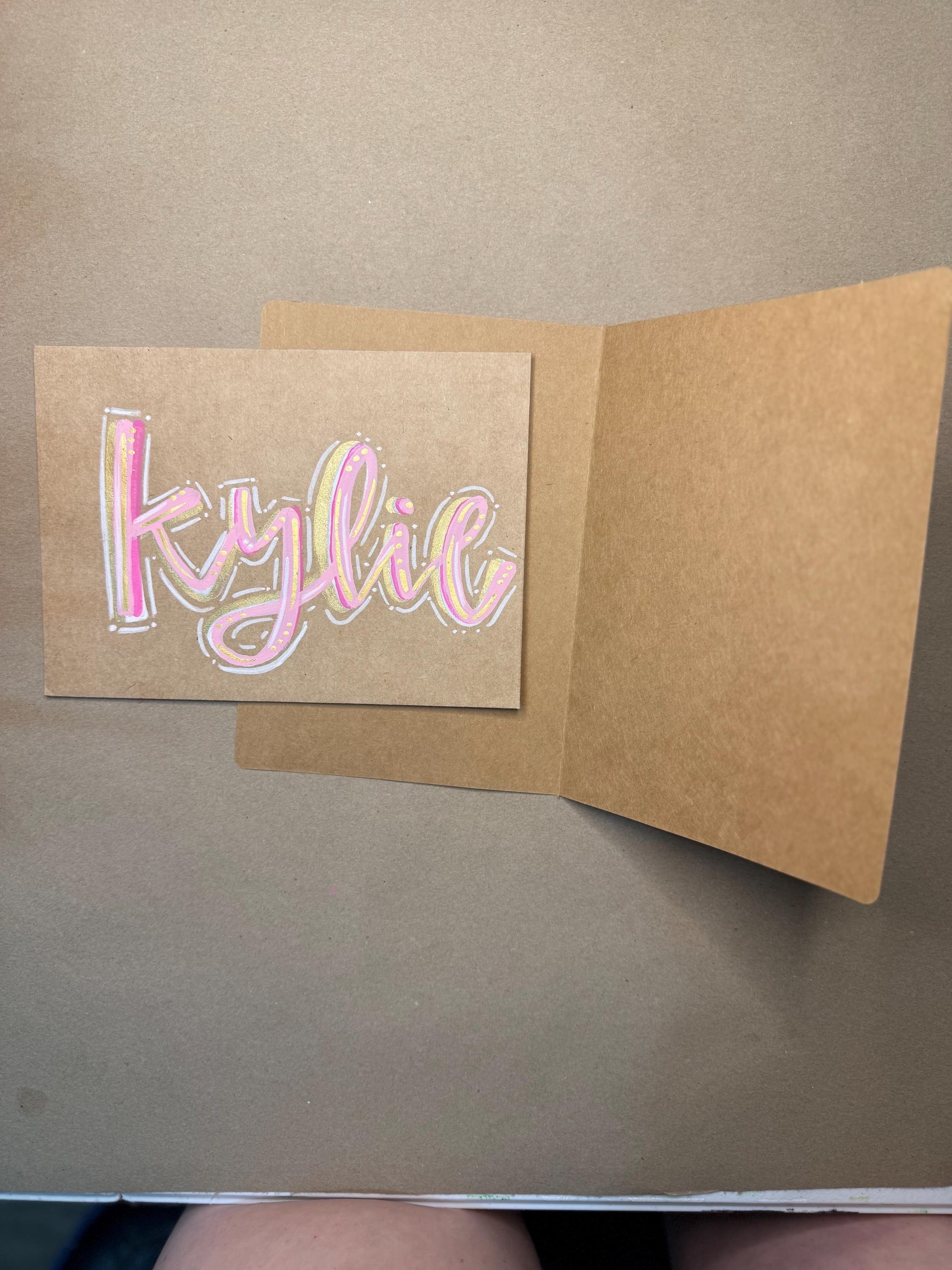 Hand Painted Birthday Card Golden Birthday Personalized with Envelope Blank Inside