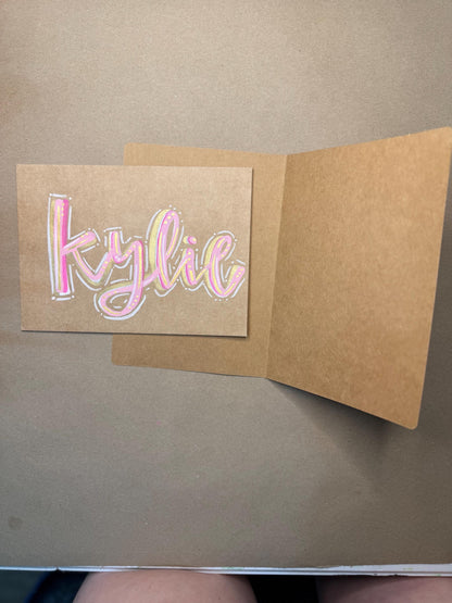 Hand Painted Birthday Card Golden Birthday Personalized with Envelope Blank Inside