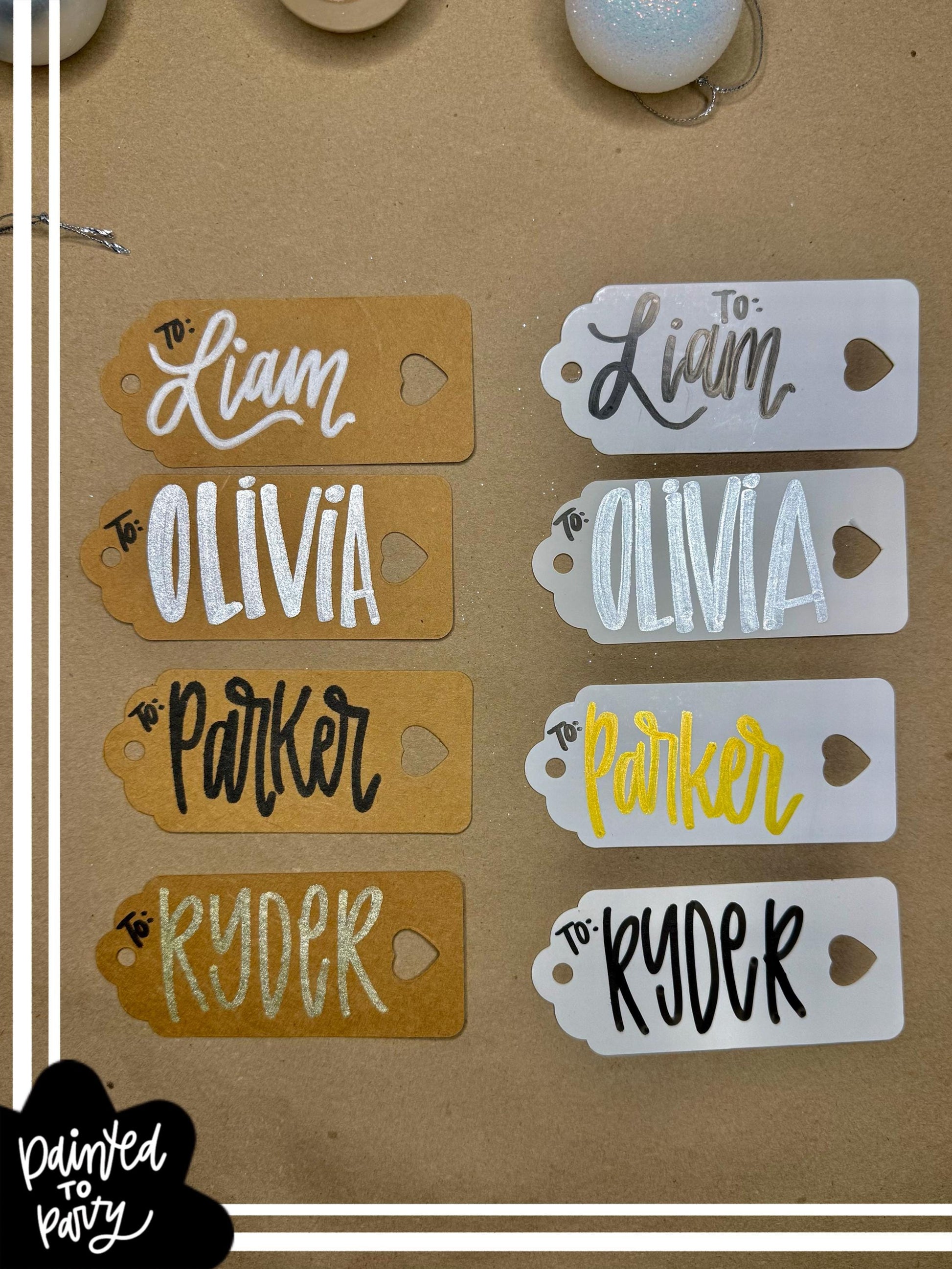 Custom Hand-Written Gift Tags — Personalized Name Tags for Gifts, Stockings & Party Favors