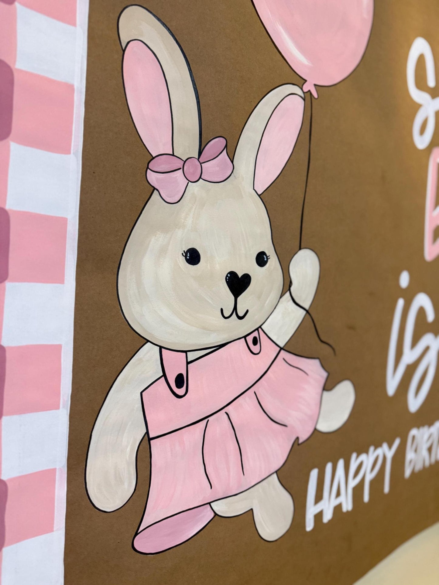 First Birthday Banner Hand Painted Kraft Butcher Paper Sign Personalized Party Decor