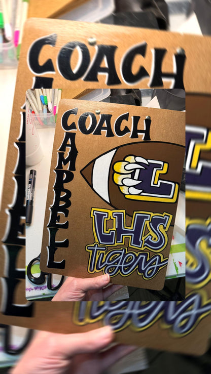 Custom Clipboard Hand Painted | Personalized Clipboard | Teacher, Nurse, Coach, Office Gift