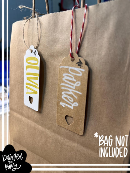 Custom Hand-Written Gift Tags — Personalized Name Tags for Gifts, Stockings & Party Favors