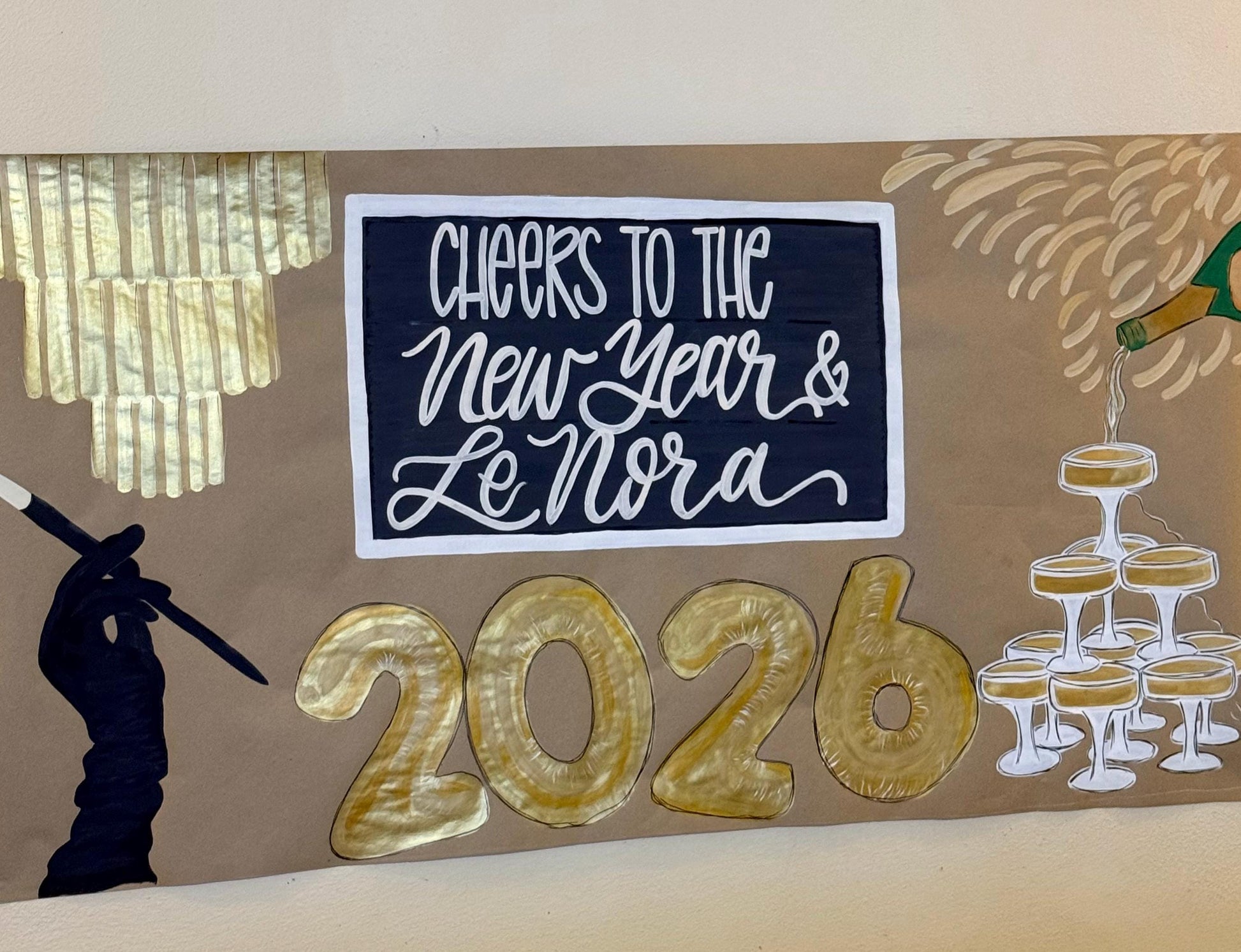 Custom Banner Painted Butcher Kraft Paper Sign Personalized Party Decor Happy Birthday