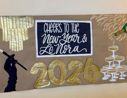 Custom Banner Painted Butcher Kraft Paper Sign Personalized Party Decor Happy Birthday