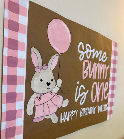 First Birthday Banner Hand Painted Kraft Butcher Paper Sign Personalized Party Decor