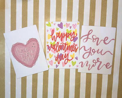 Hand Painted Valentine’s Day Card with Envelope Blank Inside