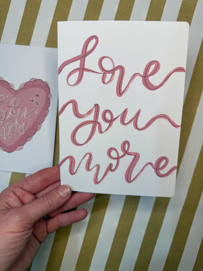 Hand Painted Valentine’s Day Card with Envelope Blank Inside