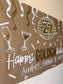 Custom Golden Birthday Banner: Hand Painted Kraft Paper Party Decor