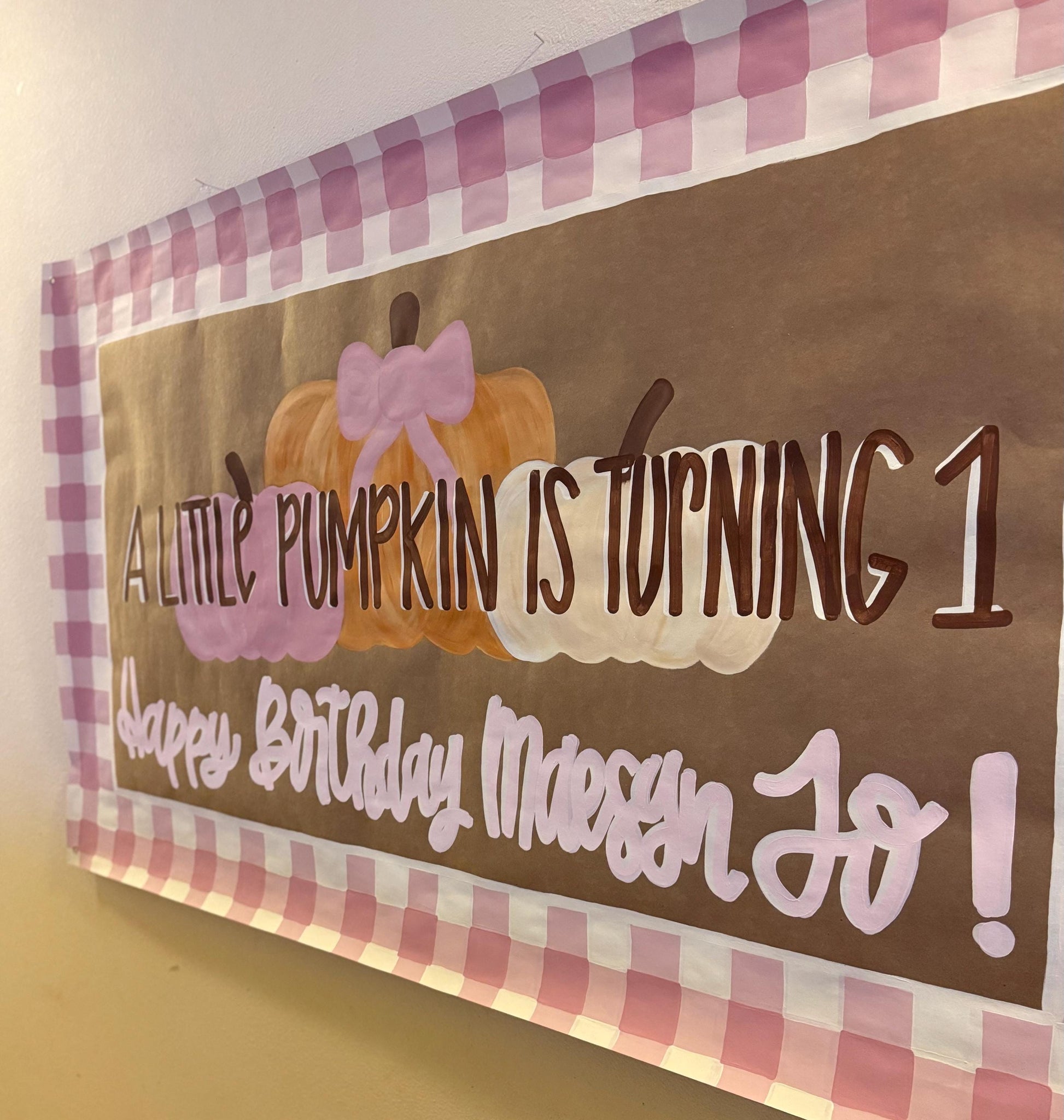 Baby Shower Banner: Custom Party Decor, Kraft Paper Hand Painted