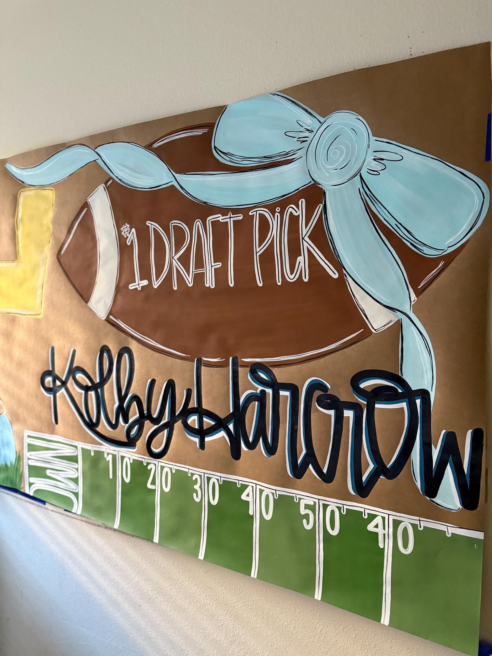 Baby Shower Banner: Custom Party Decor, Kraft Paper Hand Painted