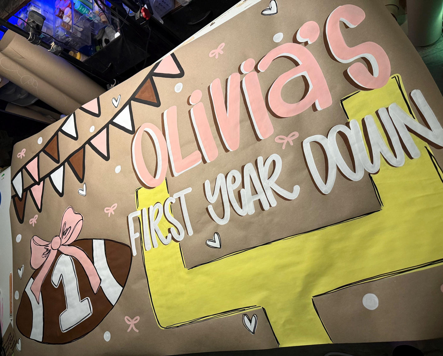 First Birthday Banner, Custom Personalized Party Decor, One Year Old, Sign, Poster, Butcher Paper