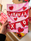 Valentines Day Gift Bag Personalized Hand Painted 8x4.5x10