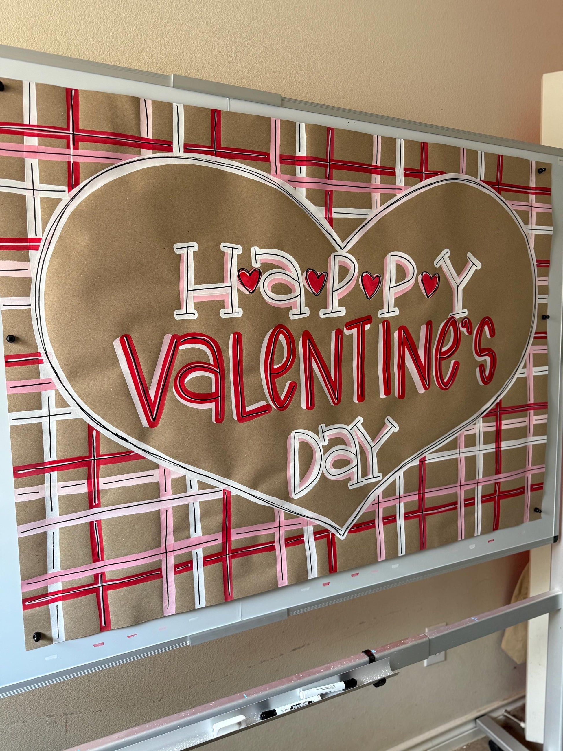 Valentine’s Banner Custom Hand Painted Sign Poster Party Butcher Paper Decor