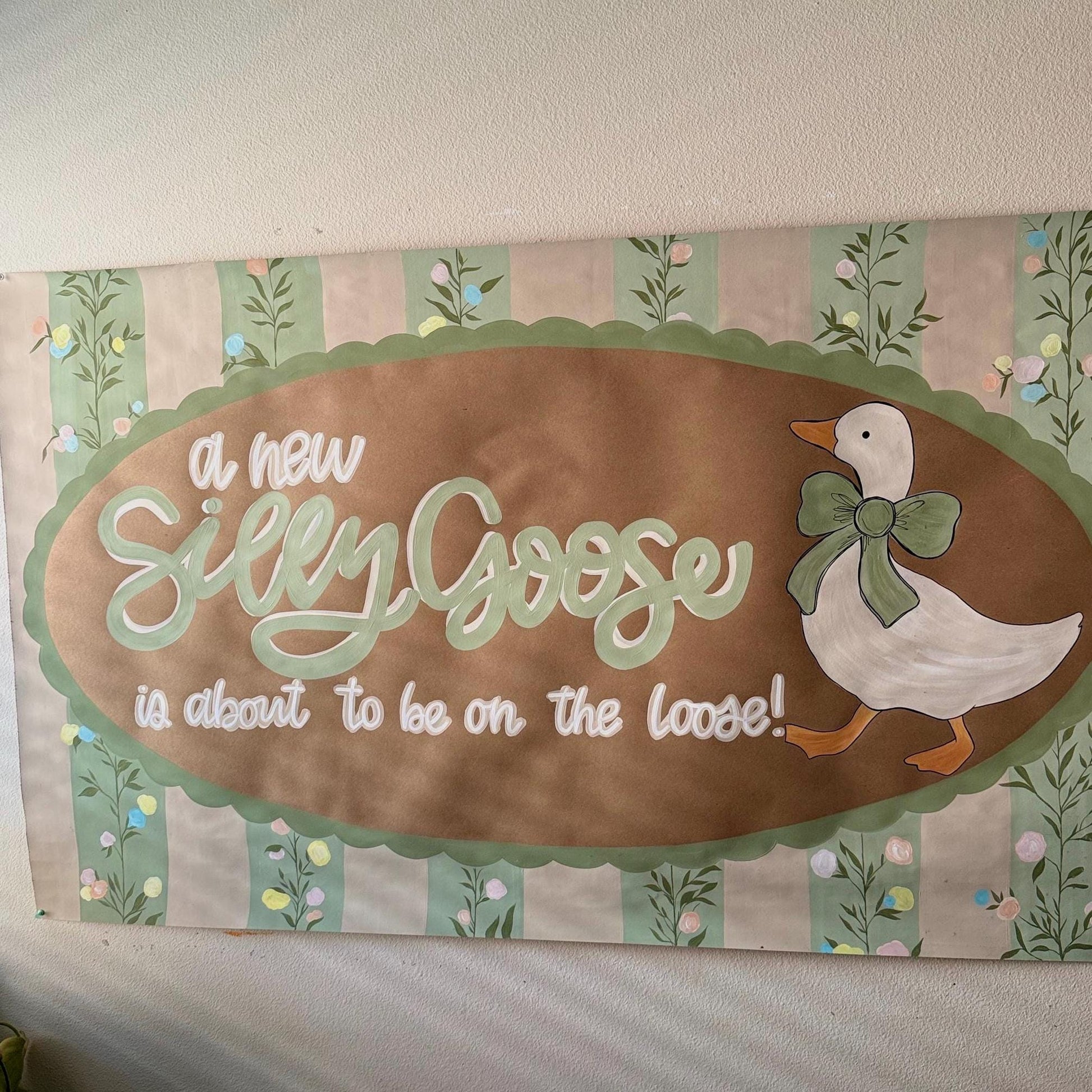 Baby Shower Banner: Custom Party Decor, Kraft Paper Hand Painted