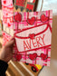 Valentines Day Gift Bag Personalized Hand Painted 8x4.5x10