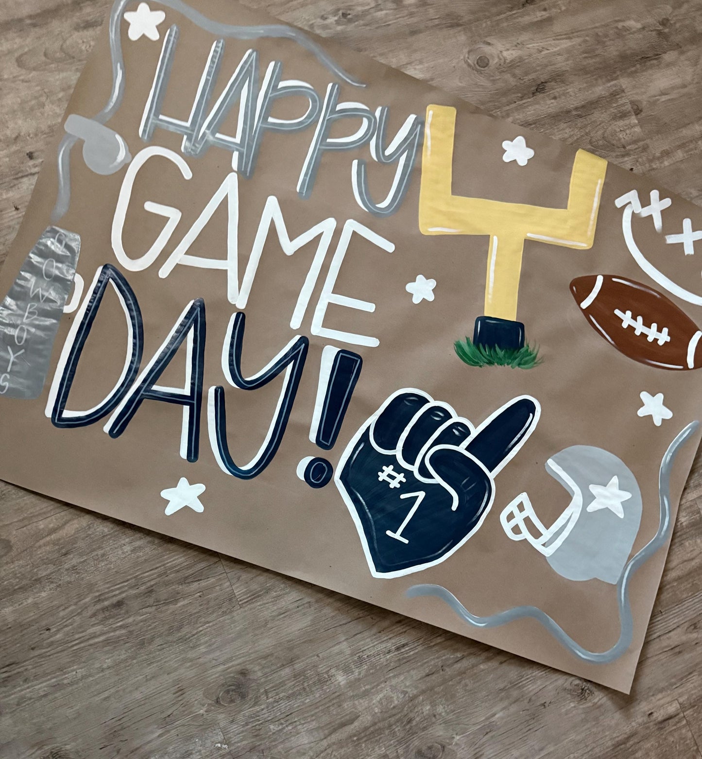 Sports Banner Custom Poster Butcher Kraft Paper Sign Football Basketball Volleyball Baseball Game Day