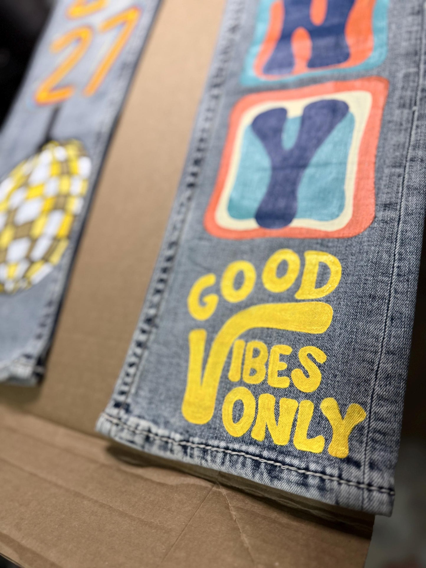 Custom Painted Jeans Senior School Spirit