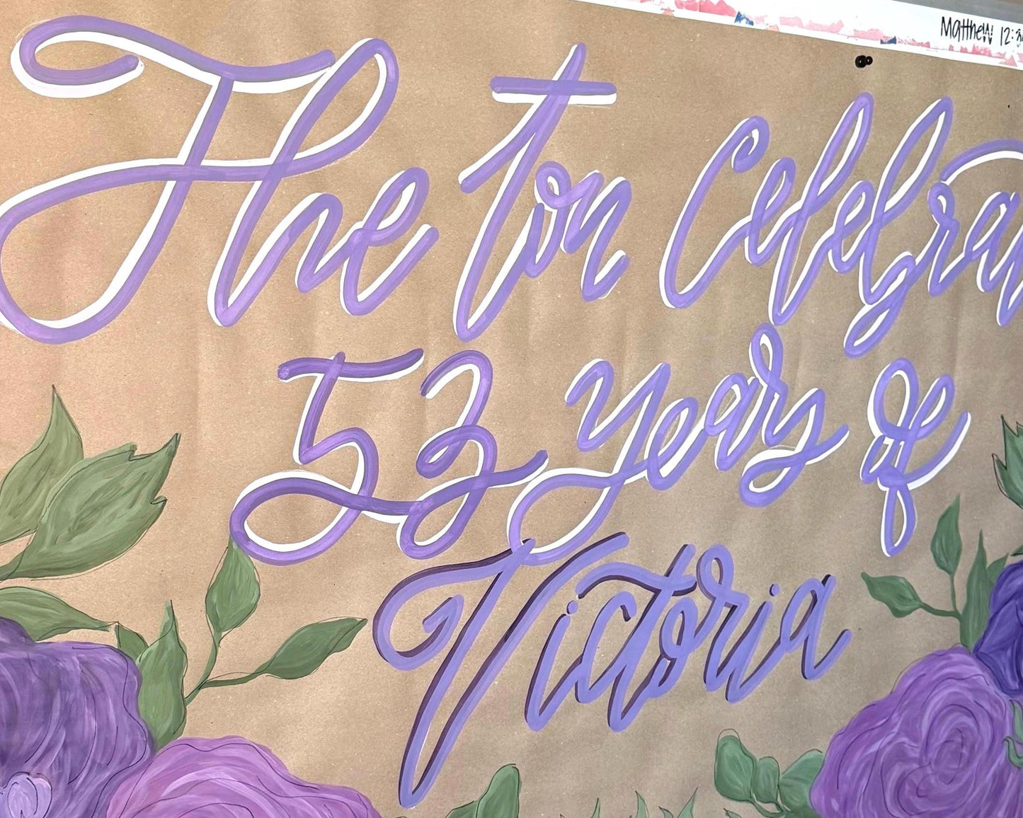 Custom Birthday Banner: Western Theme Party Decor Painted Thick Butcher Paper