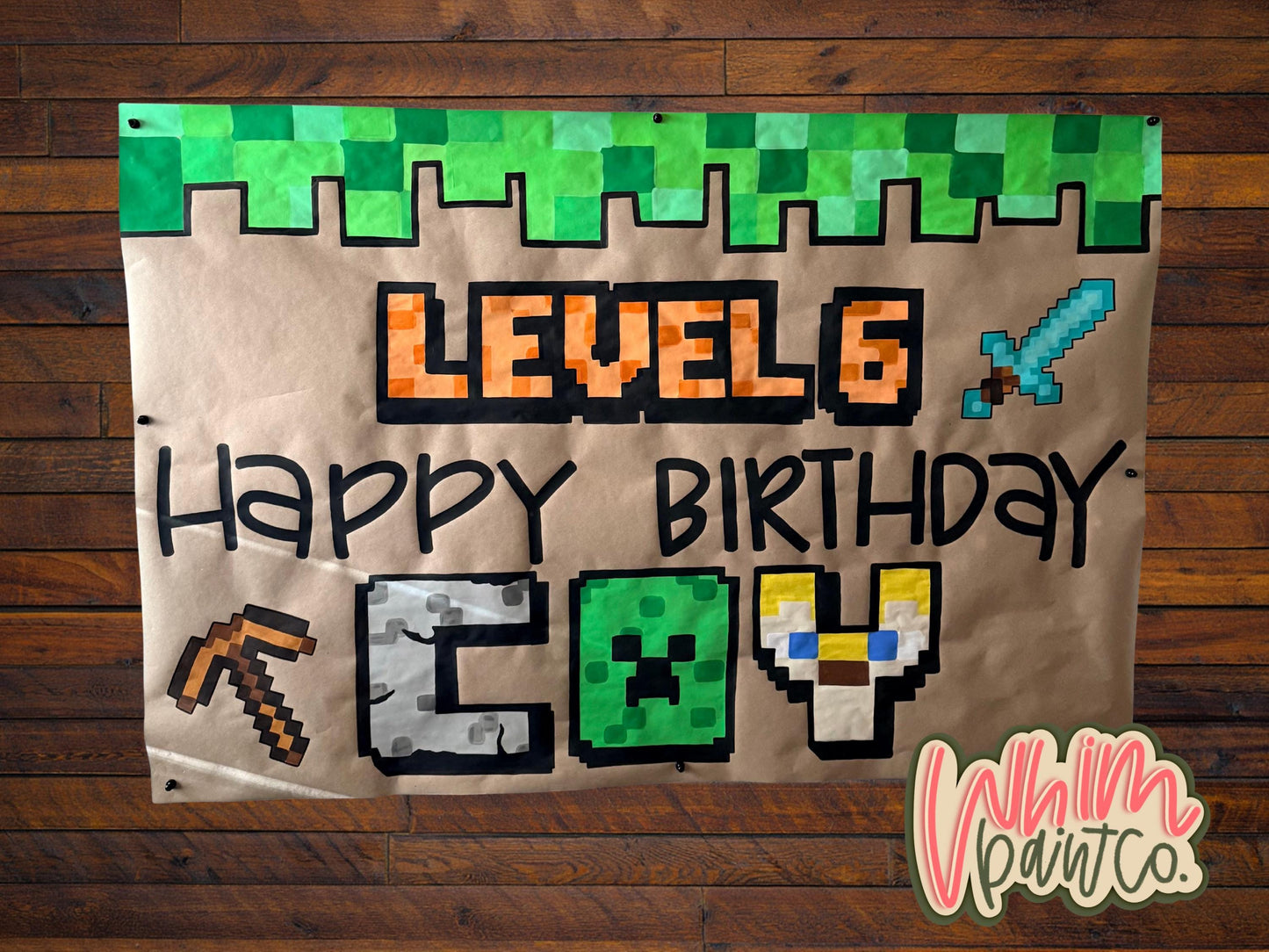 Custom Banner Sign Poster Hand Painted Party Personalized Butcher Paper Decor