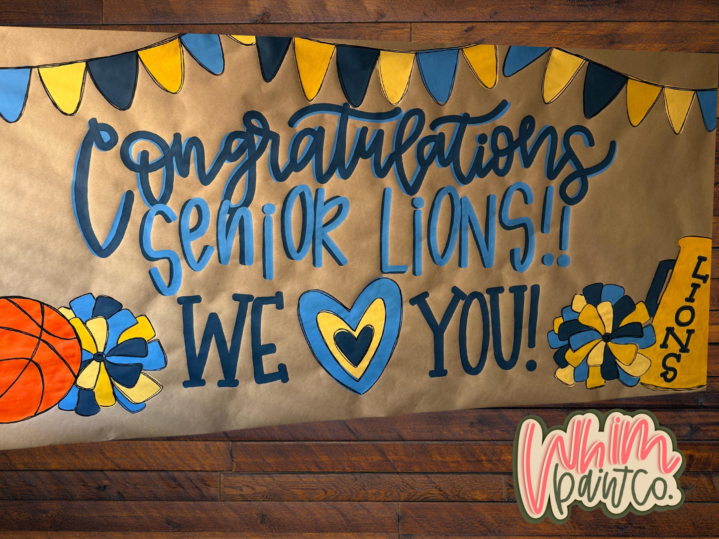 Custom Banner Sign Poster Hand Painted Party Personalized Butcher Paper Decor