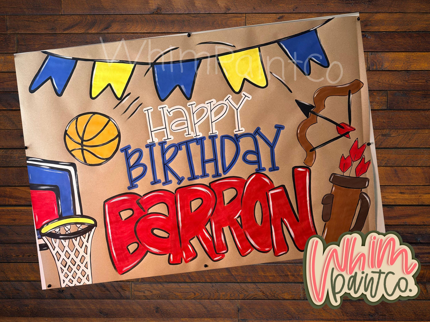 Custom Banner Sign Poster Hand Painted Party Personalized Butcher Paper Decor