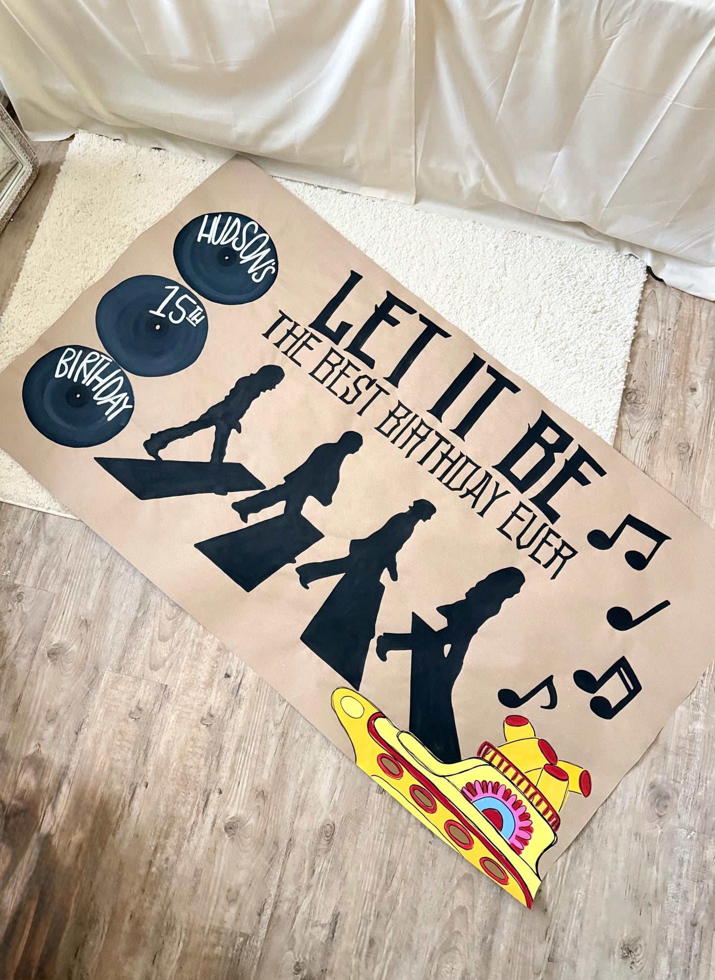 Custom Birthday Banner: Cheerleader Party Decor, Thick Kraft Paper