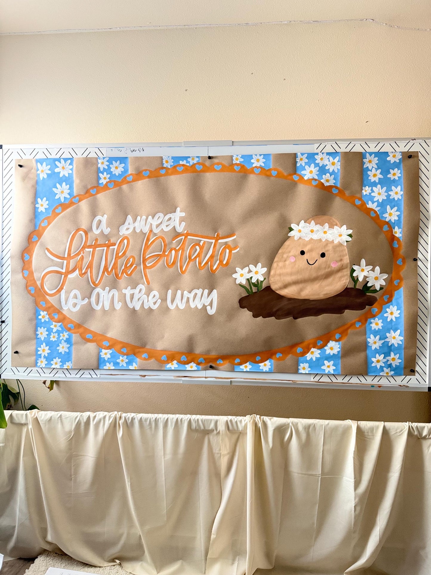 Baby Shower Banner Custom: Party Decor, Kraft Paper, Hand Painted