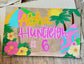 Custom Birthday Banner Painted Thick Paper: Tropical Theme Party Decor