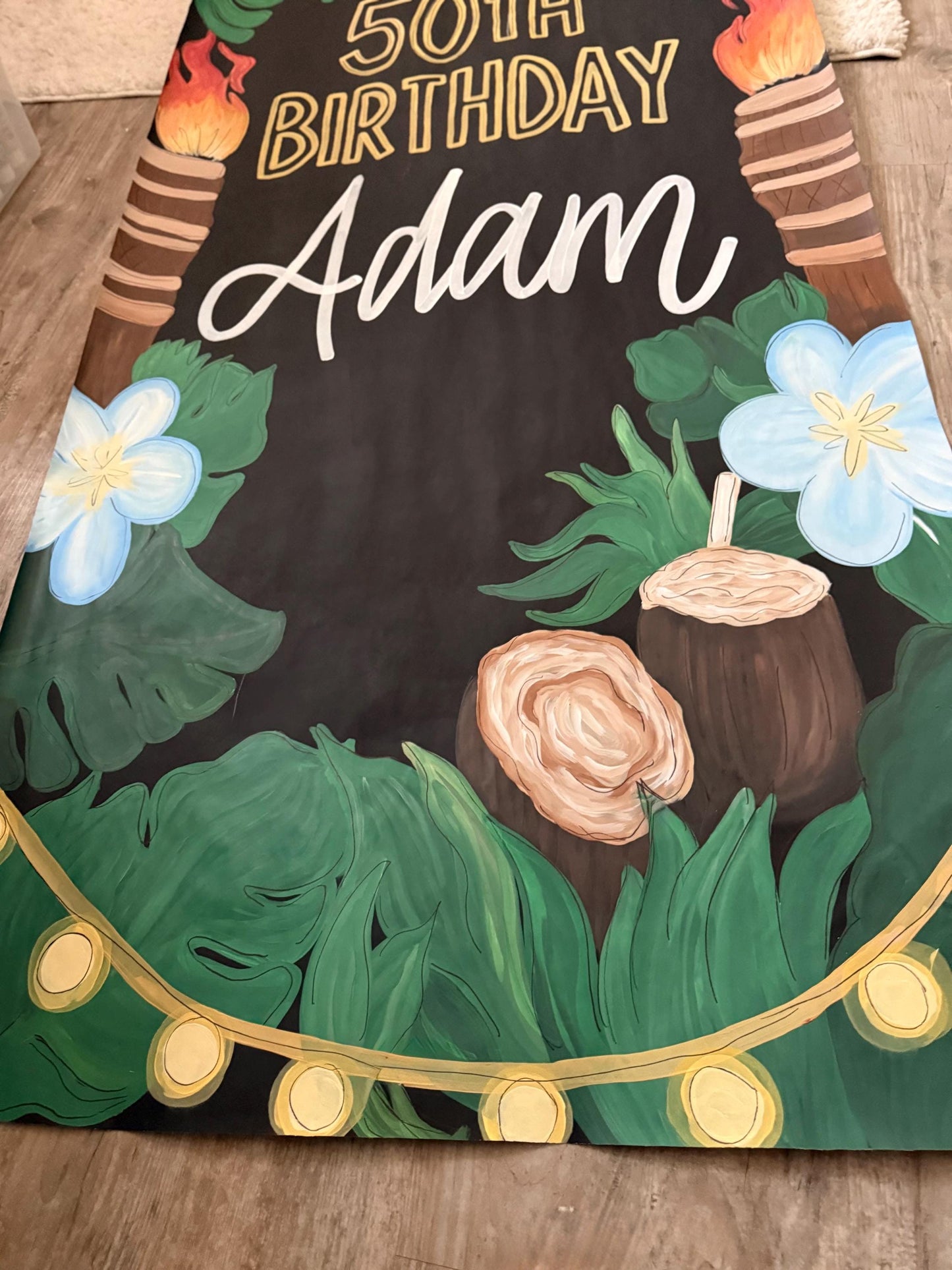 Custom Birthday Banner: Western Theme Party Decor Painted Thick Butcher Paper