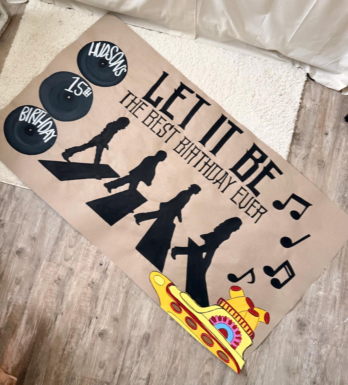 Custom Birthday Banner: Western Theme Party Decor Painted Thick Butcher Paper