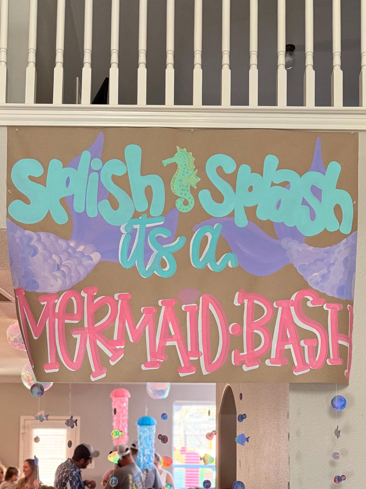Birthday Banner Custom Hand Painted Kraft Paper Party Decor