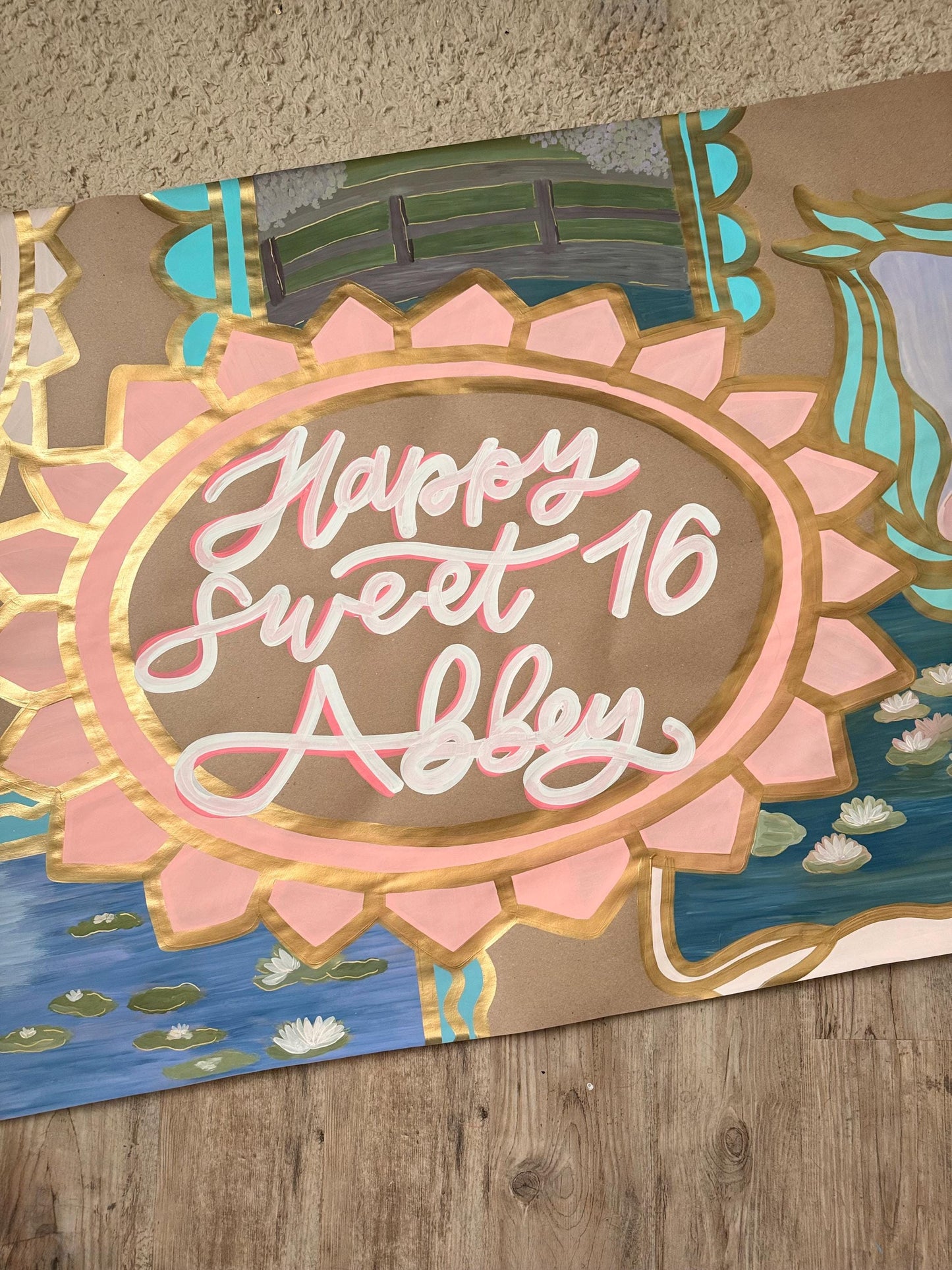 Custom Banner Sign Poster Hand Painted Party Personalized Butcher Paper Decor