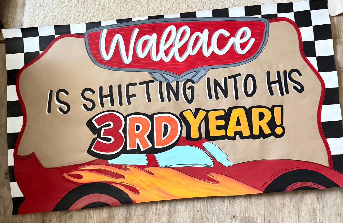 Birthday Banner Custom Hand Painted Kraft Paper Party Decor