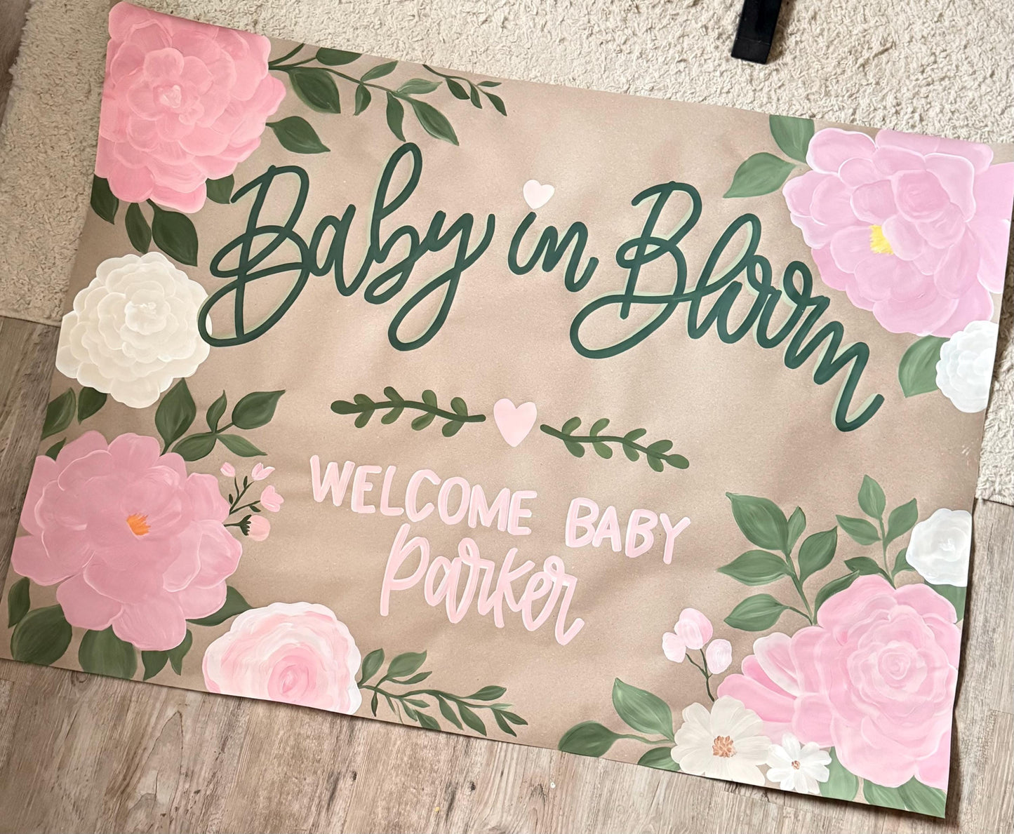 Custom Banner Sign Poster Hand Painted Party Personalized Butcher Paper Decor