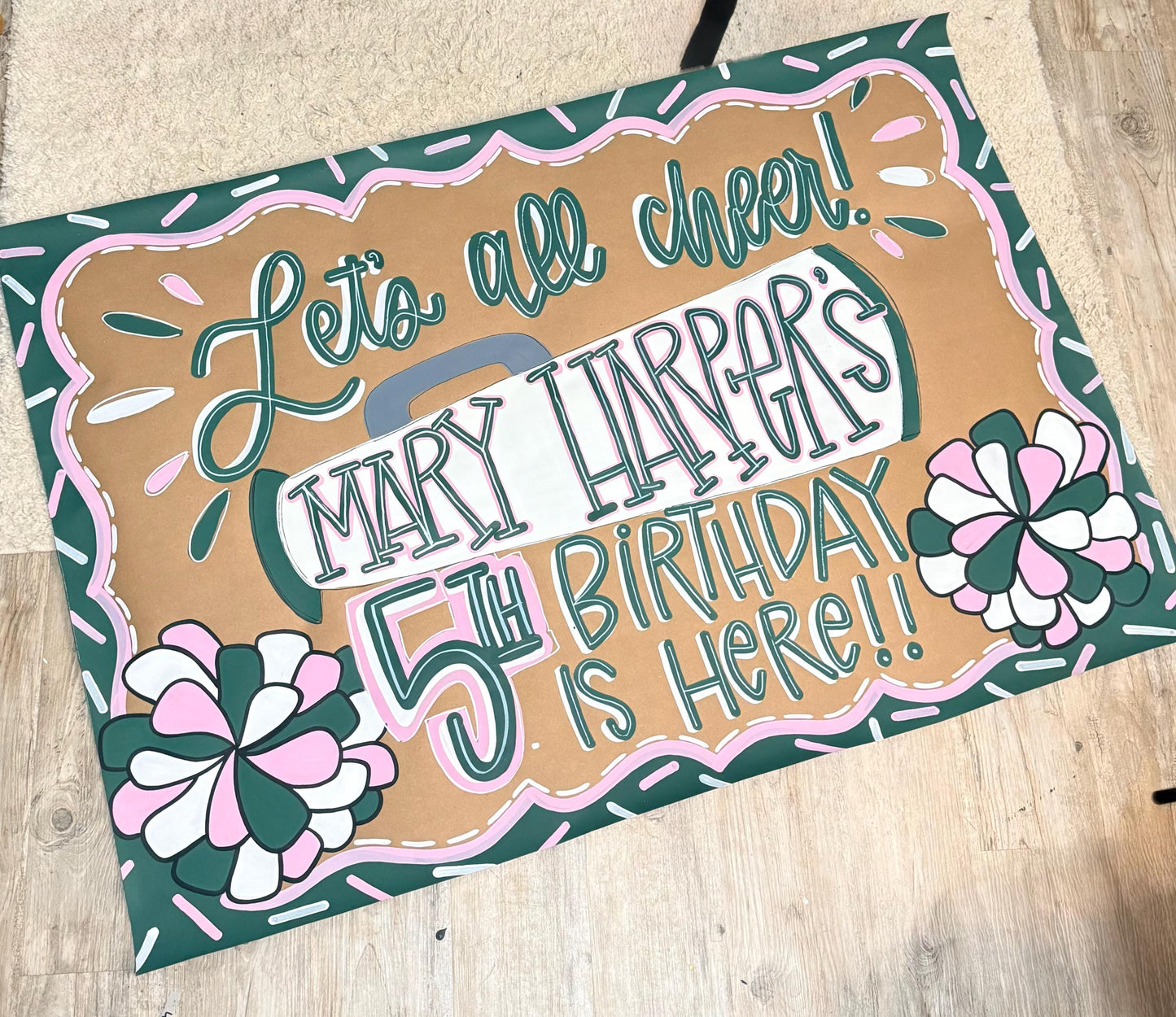 Custom Banner Sign Poster Hand Painted Party Personalized Butcher Paper Decor